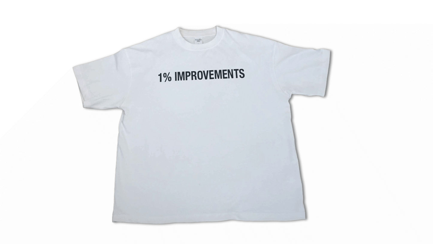 1% Improvements Drop Sleeve Tee - White