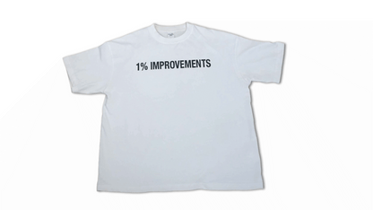 1% Improvements Drop Sleeve Tee - White